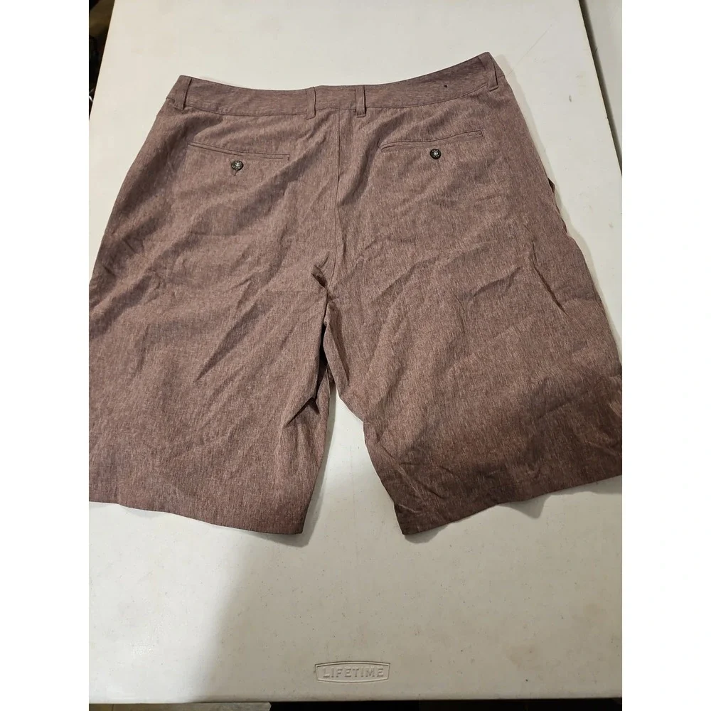BKE Hybrid shorts mens size 36x23 athletic fit Maroon travel casual shorts(1093